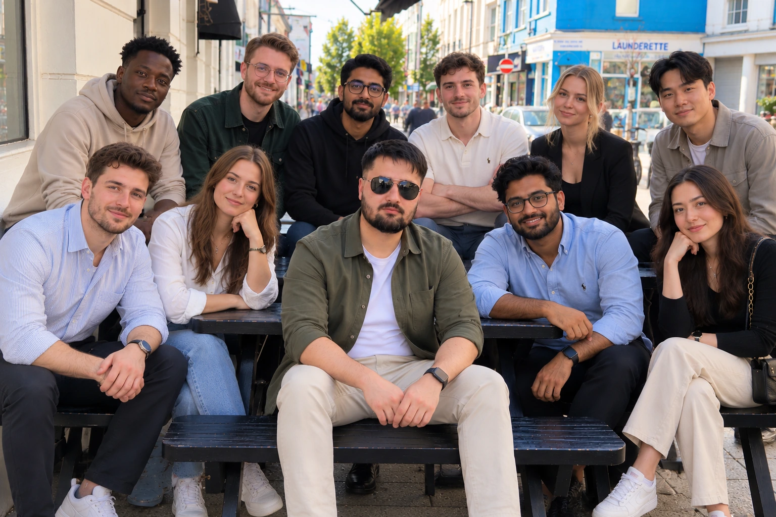 AJ Nodes team together outdoors